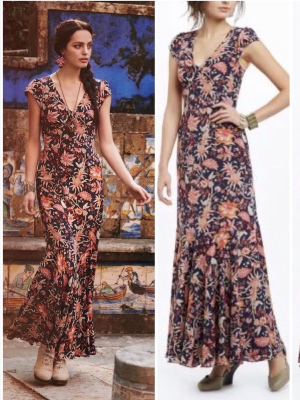 Leifsdottir Bruna Pineapple Floral Silk Mermaid Maxi Dress Sz 4 Anthro